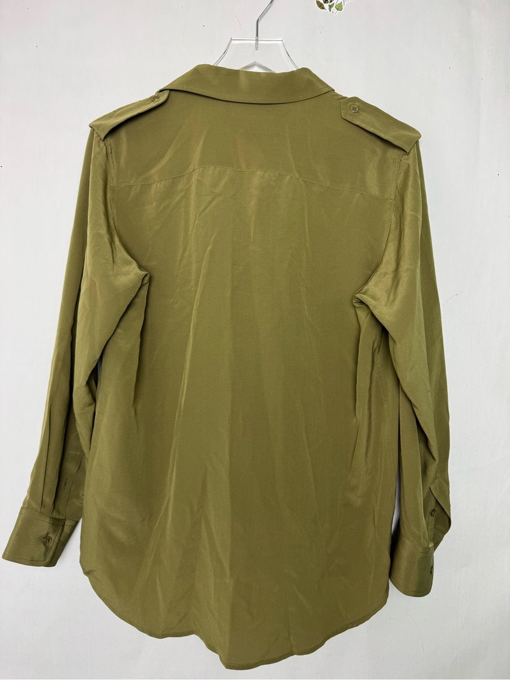 NILI LOTAN jeanette top in olive sz Med - Picture 4 of 6